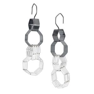 Raissa Bump Elegant Long Hexagon/Octagon Link Earrings